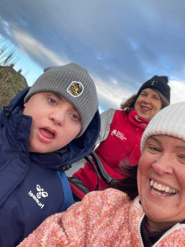 Trishaw passengers enjoying the ride